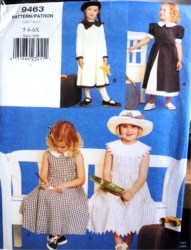 9463 EZ VOGUE GIRLS EMPIRE FLARE DRESS SLVS OR NOT PATTERN 5-6X